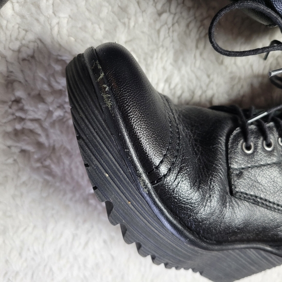 Fly London Yezi Leather Ankle Boots Women's 41 / US 10 Black - Picture 5 of 12